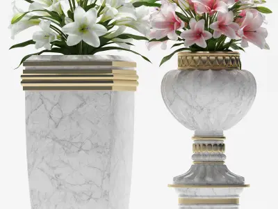 DECORATIVE VASE AND LILY 3D model