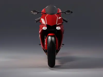 Yamaha R1 2015 Red and black Low-poly 3D model