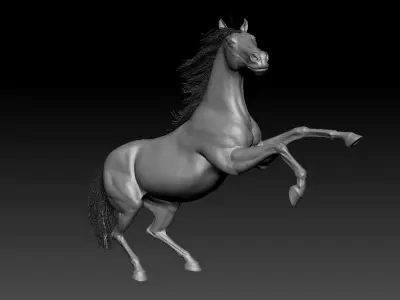 Horse Zbrush Sculpt and Decimated obj 3D model