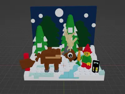 Wikibricks3D - 40484 Santa Front Yard 3D print model