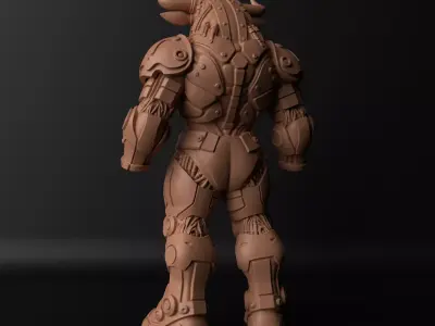 Cyberpunk Minotaur  Full Body Bull Sculpture 3D print model
