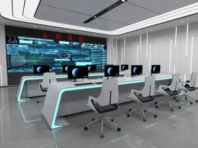 control room 09 Low-poly 3D model