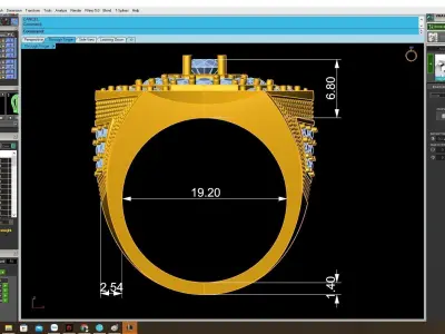 Luxury Hexagon Pave Gemstone Men Ring 3D Model 4111 3D print model