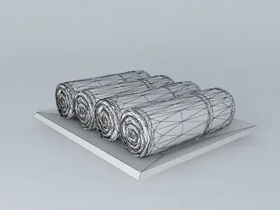 towels three rolls of paper Free 3D model