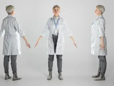 Adult woman in a medical gown ready for animation 192 Low-poly 3D model