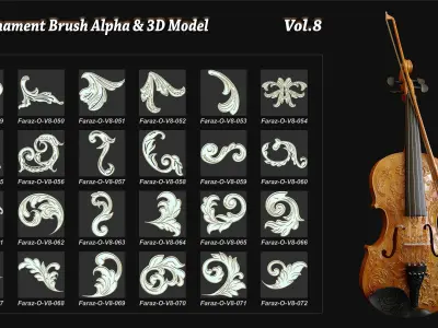 103 Ornament Brush  Alpha 3D model Vol 8 3D model