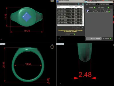 Diamond Jewelry Ring 3D print model 6