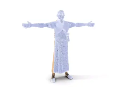 Bronze Monk Statue model pack Low-poly 3D model