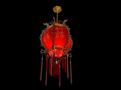 Chinese red lantern  3D model 42