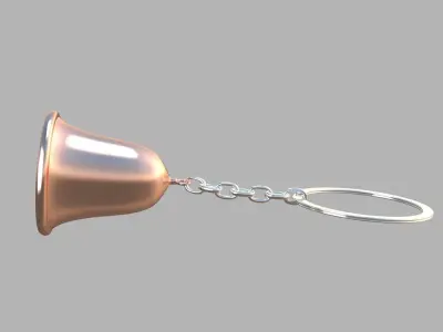 bell key chain copper 3D model