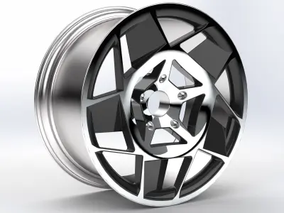 Aerodynamic car wheel- ready to machine 3D model