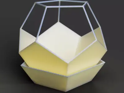Flower pot dodecahedron with saucer base Free 3D print model