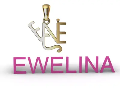 Name necklace Ewelina  3D print model