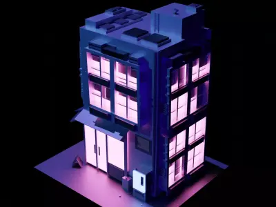 Neon house Free 3D model