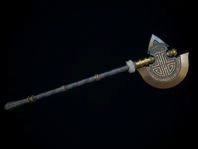 Chinese Great Axe Low-poly 3D model