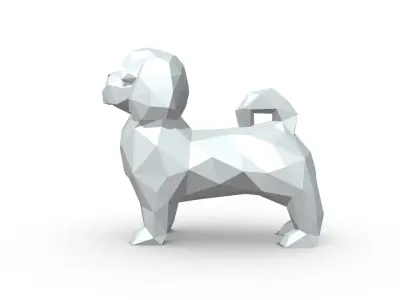 Maltese dog low poly 3D print model