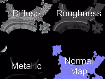 OffRoad Tire and Rim Model Pack Low-poly 3D model