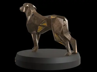 Steampunk Boxer Great Dane Low-poly 3D model