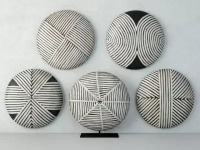 Zulu Round Shields 2 3D model