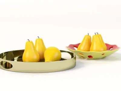 Angeline Round Mirrored Metal Decorative Centerpiece Tray   3D model