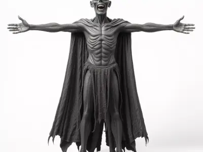 Dark Creature Model Pack with Textured Cape and Cloth Low-poly 3D model