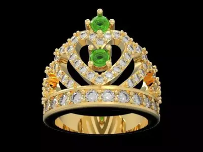  crown ring 3D print model