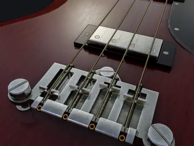 Gibson SG Standart Bass Low poly PBR Low-poly 3D model