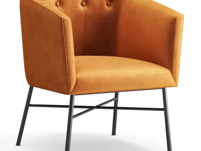 Aurelie Tub Chair in Emerald Green Velvet 3D model