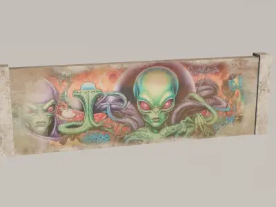 Wall 3D model Low-poly 3D model