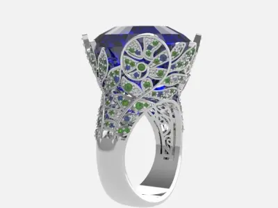 vintage  imperial ring side leaf  3D print model