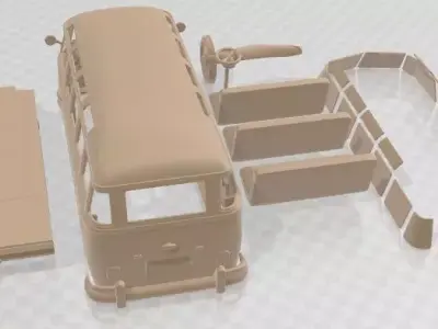 Volkswagen Transporter T1 Railway 1950 Printable Van 3D print model