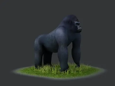 Bush chimpanzees silverback gorillas humanoids 3D model