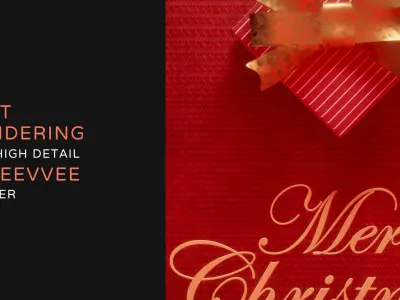 Christmas party invitation 3D cards mockup for Blender 3D model