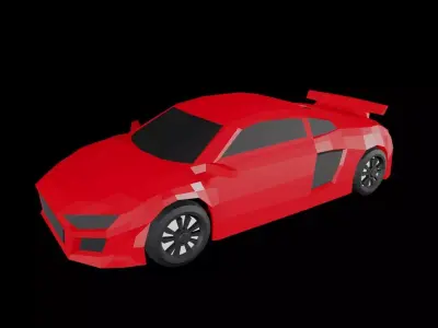 Low Poly Sports Car Pack 3D Model Free low-poly 3D model