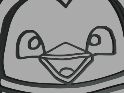 Christmas Penguin Wall Silhouette 01 3D print model