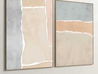 Plaster Two Photo Frame 120 Low-poly 3D model