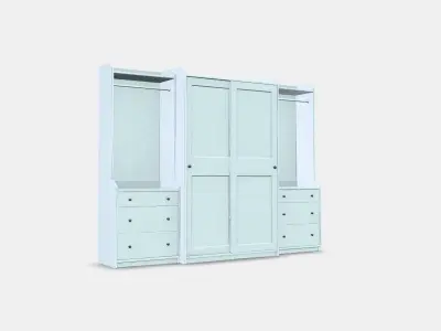 HAUGA Wardrobe combination Low-poly 3D model