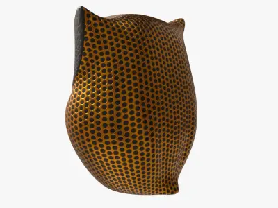 Metal Gold Owl Figurine 3D model