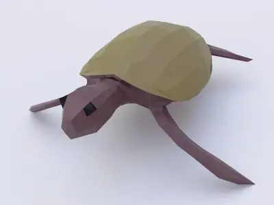 Turtle 3d model origami Low-poly 3D model