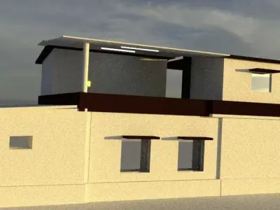 House modern on beach Low-poly 3D model