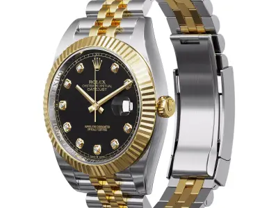Rolex Datejust 41 bright black dial 3D model