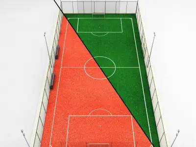 Football soccer stadium field 3D model