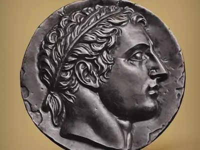 Alexander the Great Medalion Coin 3D Printable STL File 3D print model