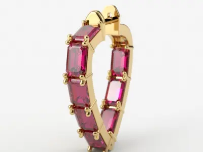 Earrings  with gems 3dm stl print 3D print model