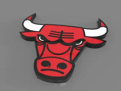 Chicago Bulls logo Free 3D print model