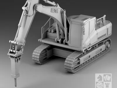 hydraulic hammer 3D print model