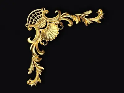 Central decor ornament for furniture 3D model 1000