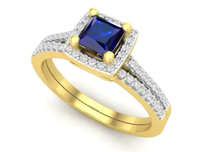 AV 699 Diamond Ladies Split Shank Bridal Engagement Ring 3D print model