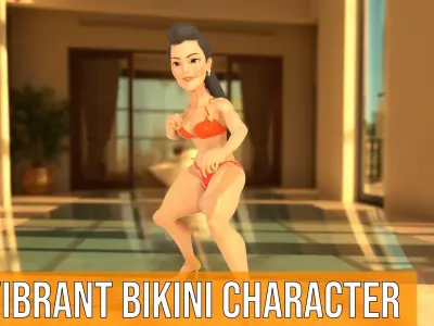 Vibrant Bikini Character model pack Low-poly 3D model purchase