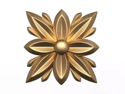 Rosette Carved Decoration CNC 04 Low-poly 3D model